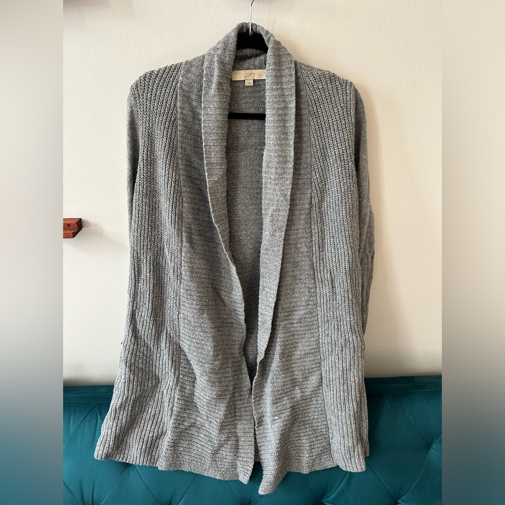 Gray cardigan duster